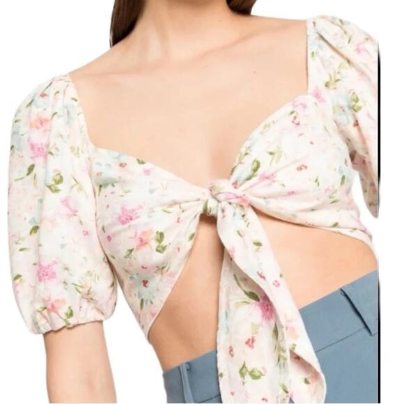 Abercrombie & Fitch Floral Tie Top Size M NWOT - Picture 1 of 8